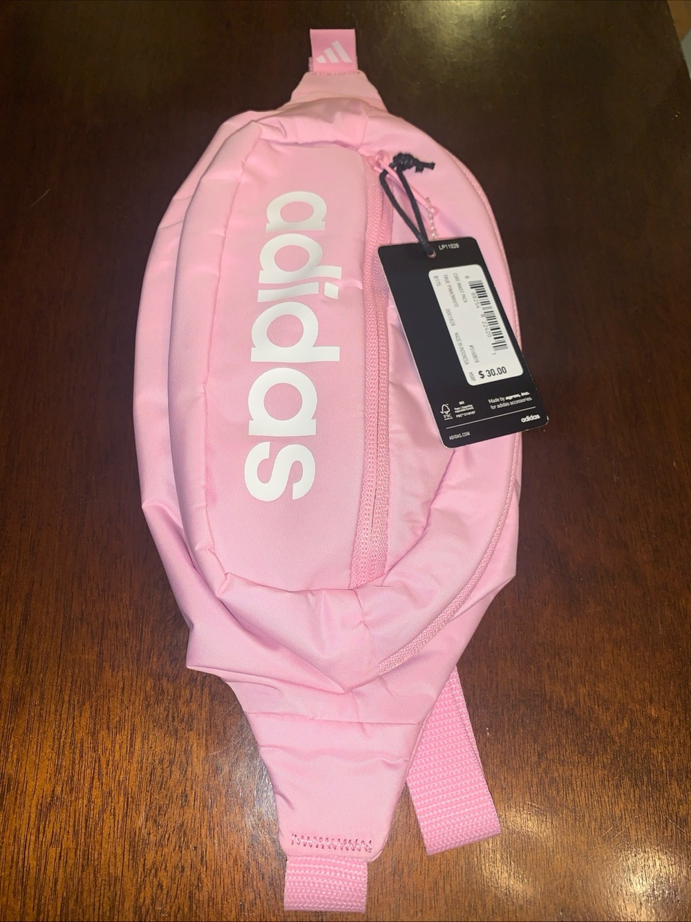 Adidas Light Pink Waist Bag with White Logo